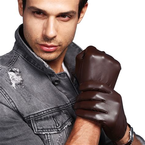 Men Tight Leather Gloves Short Wrist Fitted Touch screen Unlined Drive – HighShine Gloves
