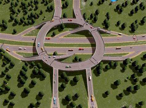 Elevated Roundabouts with Inside Lane exits : CitiesSkylines
