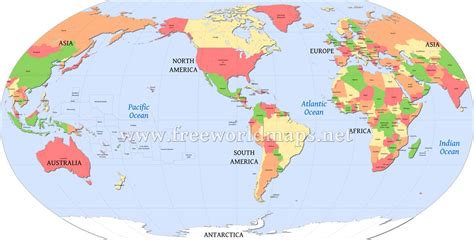 Us Centered World Map - Winna Kamillah