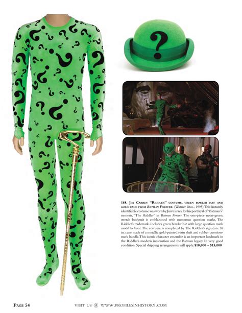 One of Jim Carrey's 'Riddler' outfits from "Batman Forever" (1995 ...