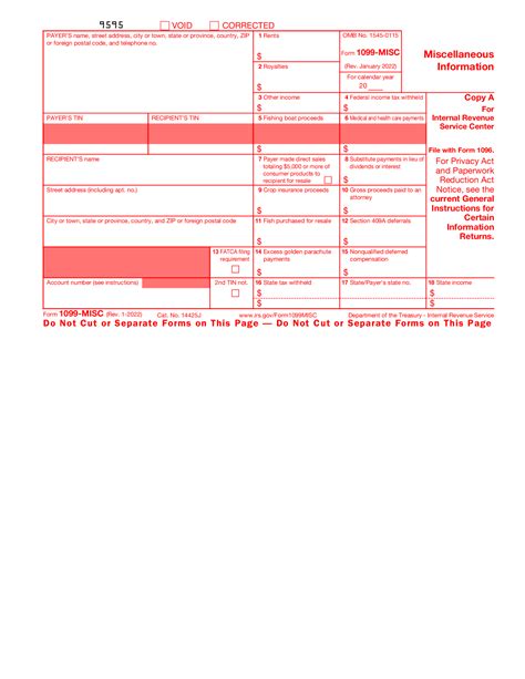 Fillable 2022 1099 Misc Form - Fillable Form 2023