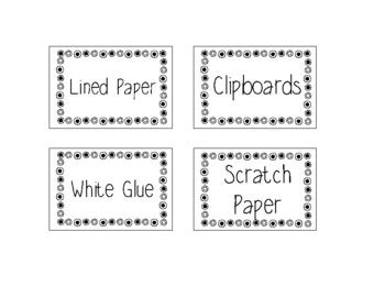 Black and White Classroom Labels by Teaching with Layne | TPT