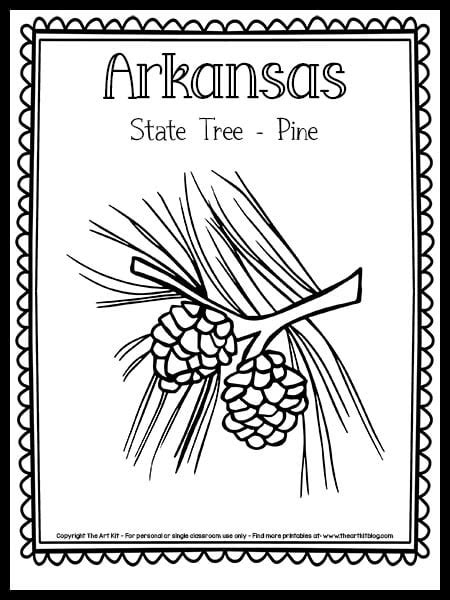 Arkansas State Tree Coloring Page (Pine!) {FREE Printable!} - The Art Kit