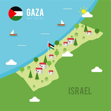 Gaza Map Vector 182642 Vector Art at Vecteezy