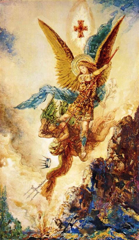 Saint Michael Vanquishing Satan, c.1882 - Gustave Moreau - WikiArt.org