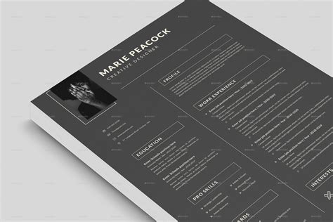 Black CV Resume Template, Print Templates | GraphicRiver