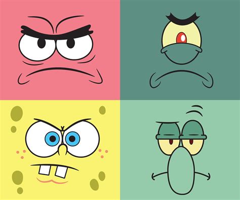 Spongebob characters bundle faces SVG PNG DXF eps layered | Etsy