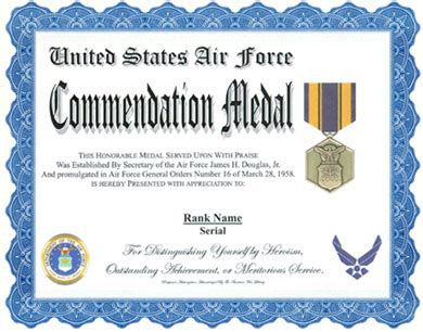 Air Force Achievement Medal Template - Download Achievement Award Air ...