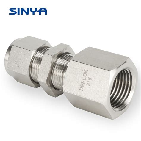 Stainless Steel Bulkhead Fitting Female Connector China Manufactures Hydraulic Bulkhead Fittings ...