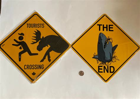 Funny Road Signs Man Cave Signs Shark the End Sign Canadian - Etsy UK
