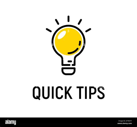 Quick tip hint vector icon bulb. Fact tip idea line icon logo guide Stock Vector Image & Art - Alamy