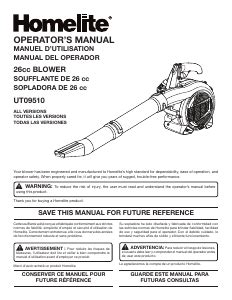 Manual Homelite HB-180V Leaf Blower