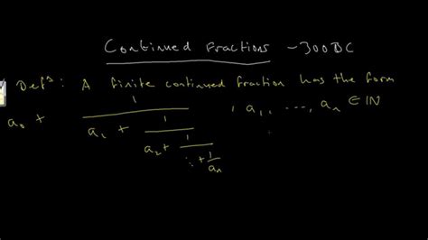 Continued Fractions 1: Introduction and Basic Examples - LearnMathsFree - YouTube