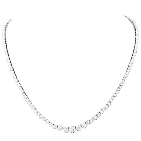 10 Carat Diamond Tennis Necklace at 1stDibs