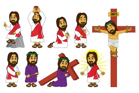 Jesus character sets, children's bible stories, cartoons, comics, kawai ...