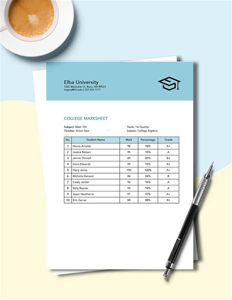 FREE Mark Sheet Templates - Download in Word, Google Docs | Template.net