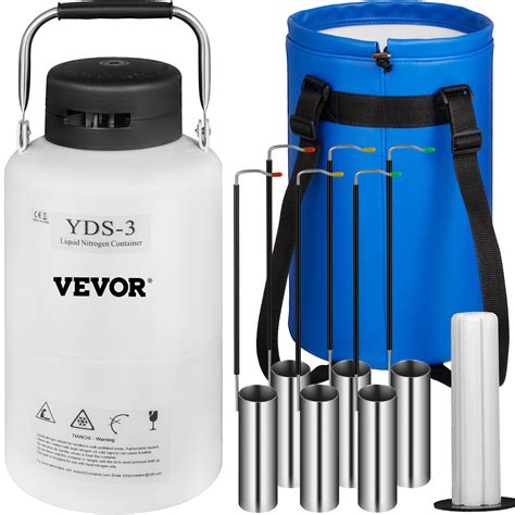 VEVOR 3L Liquid Nitrogen Container Aluminum Alloy Liquid Nitrogen Tank ...