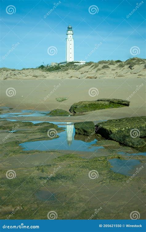 Closeup of the Cape Trafalgar Lighthouse Stock Photo - Image of ...