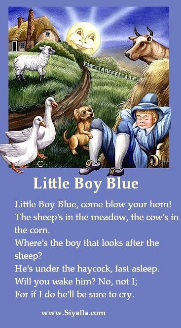 Little Boy Blue Nursery Rhyme Printable