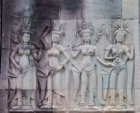 Apsara Dancers of Angkor Wat Stock Image - Image of devi, ruin: 20862417