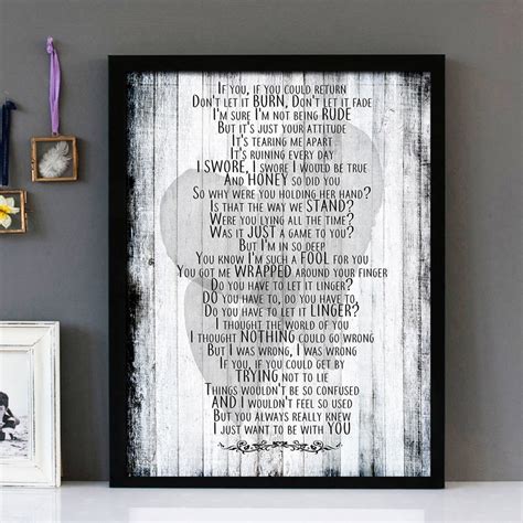 "Linger" - The Cranberries - Framed Lyrics Wall Art