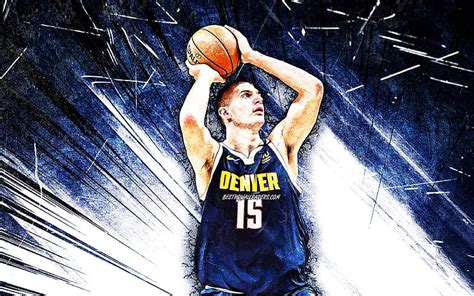 Nikola Jokic, grunge art, Denver Nuggets, NBA, basketball, USA, Nikola ...