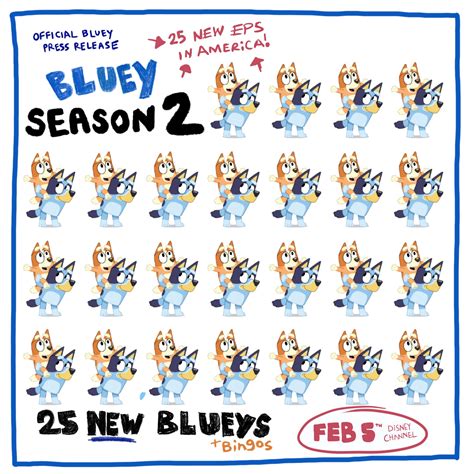 25 Bluey episodes for Season 2 Part 2 in Disney Channel US : r/bluey