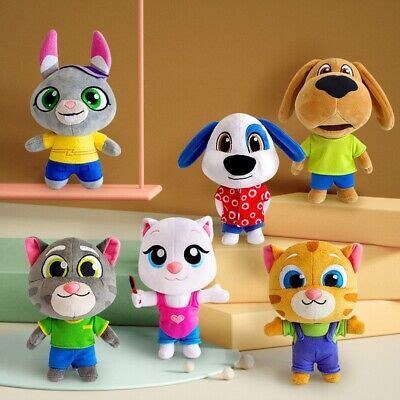 NEW Talking Tom Figure Plush Doll Ben Hank Dog And Friends Toys 6pc/Set ...