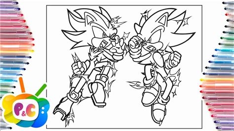 Super Sonic And Super Shadow Coloring Pages