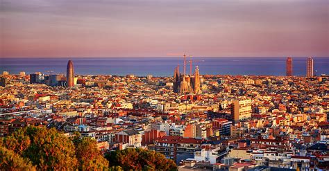 Barcelona City View at sunset in Spain Photograph by Luis Pina