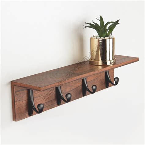 Rustic Coat Rack with 4 hooks SS-IN812-D – SS Wooden Products