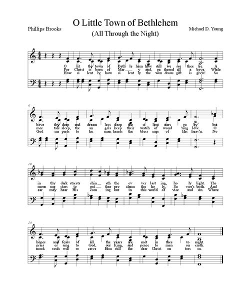 O Little Town Of Bethlehem-All Through the Night (by Michael D. Young -- SATB)