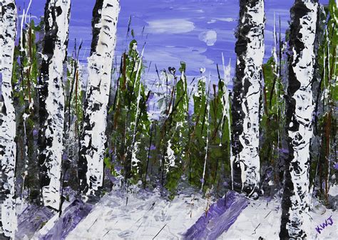 Painting of White Birch Trees in Winter Painting by Keith Webber Jr - Fine Art America