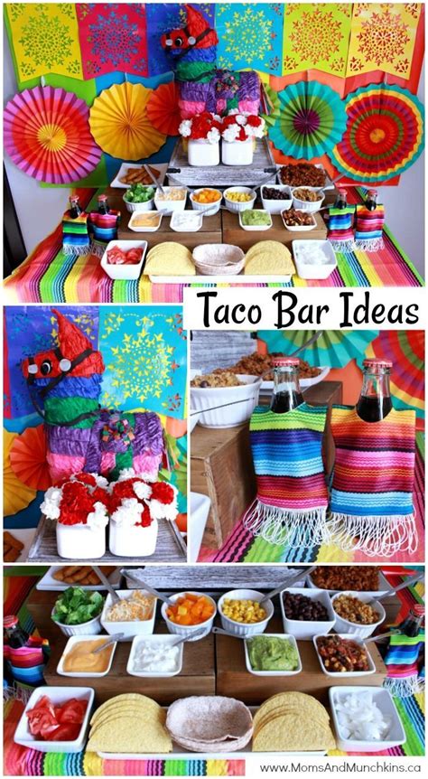 Taco Bar Ideas - Moms & Munchkins | Mexican birthday parties, Fiesta ...