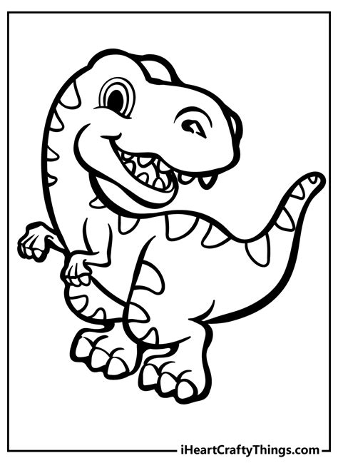 Simple Dinosaur Coloring Pages For Kids