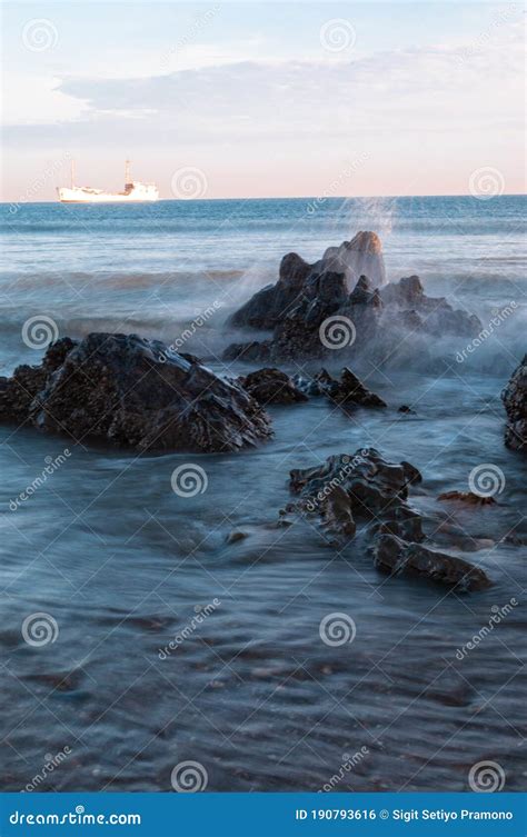 A Beautiful Beach with Anchored Ships in the Middle Sea, Dili Timor ...