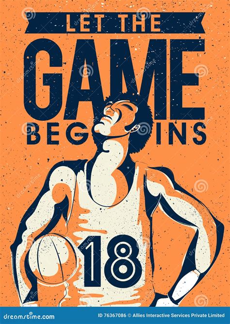 Poster, Banner with Basketball Player for Sports. Stock Illustration ...