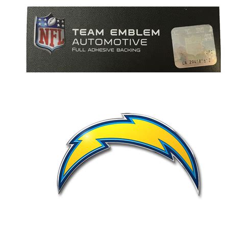 NFL San Diego Chargers Aluminum Emblem Decal Size Aprx. 4 1/4 x 2 1/2 ...