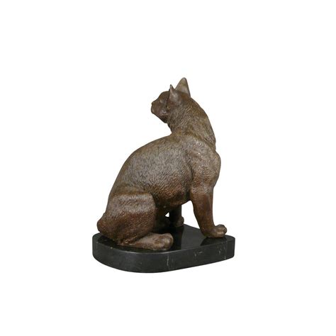 Sculpture en bronze d'un chat - Statue et lampe Tiffany