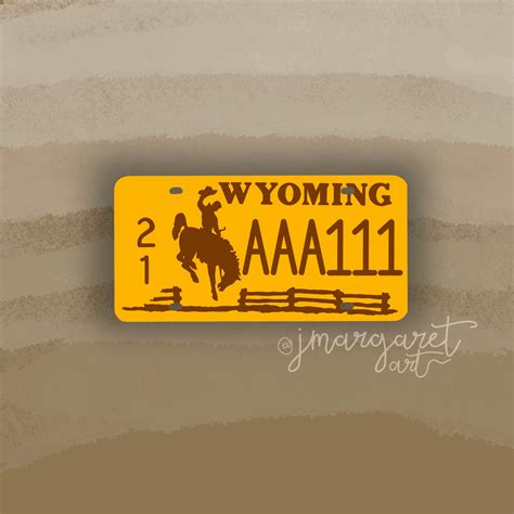 CUSTOMIZABLE Wyoming State License Plate Sticker Laptop | Etsy