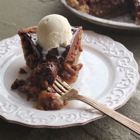 Bourbon Chocolate Pecan Pie with Vanilla Bean Ice Cream | Recipe ...