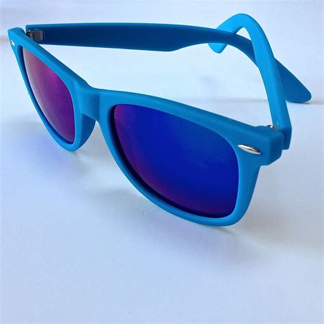 Blue Mirror Lens Sunglasses - Royal Blue