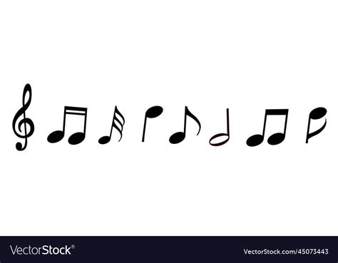 Music notes icons set black symbol on white Vector Image