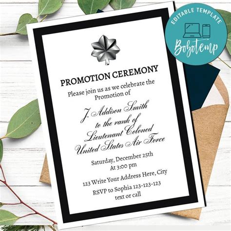 Promotion Invitation Template to Print at Home | Bobotemp