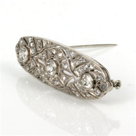 Buy Gold and platinum Art Deco diamond brooch with 41 diamonds Sold Items, Sold Jewellery Sydney ...