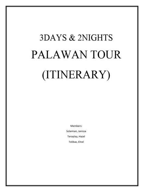 3days 2nights PALAWAN TOUR | PDF | Tourism