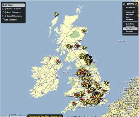 UK-wide electric car charging points map | Easier