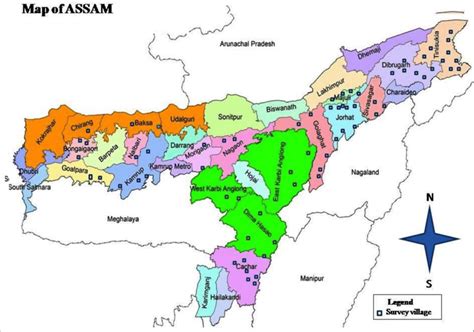 Location map of survey villages distributed in different districts of ...