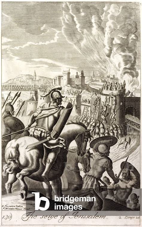 Siege of Jerusalem by Nebuchadnezzar II of Babylon, 597 BC (engraving)