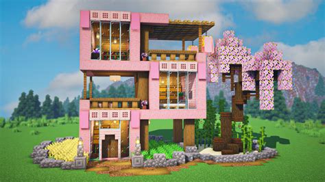 Built this cherry blossom house : r/Minecraftbuilds